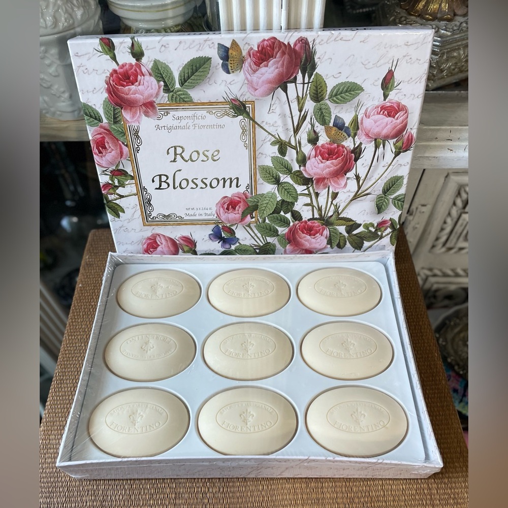 Saponificio Artigianale Fiorentino Rose Blossom Italian Soap 9 bar set new
